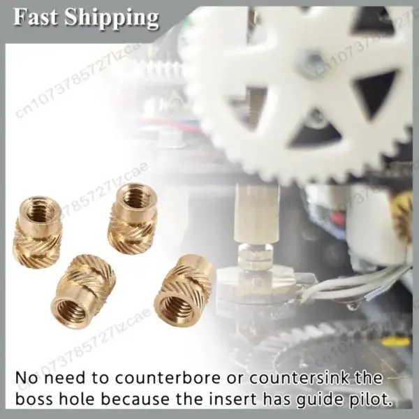 -A99Z 100Pcs M3 Thread Knurled Brass Threaded Heat Set Heat Resistant Insert Embedment Nut For 3D Printer
