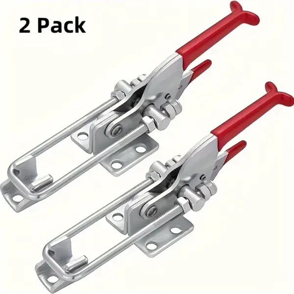 2Pcs Heavy-Duty Clamps Adjustable U-Shaped Self-Locking Buckle Clamp Door Bolt Type Quick Clamp Anti-Slip Push Pull Toggle Clamp