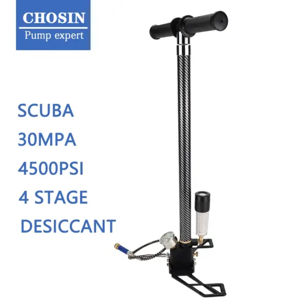 300bar 30mpa 4500psi Manual high-pressure inflation pump Manual air compressor  High Pressure 4 Stage Hand Operated Air pump