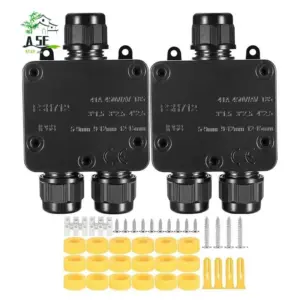 A05E-New IP68 Waterproof Y-Type Junction Box - PA9 Outdoor Enclosure With Gland For 4-15Mm Cables 2Pcs