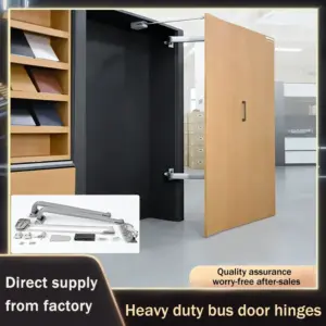 Adjustable Invisible Plane Sliding Bus Door Hinge Heavy Duty Buffer Hardware For Wooden Doors And Cabinets With Damping Rod