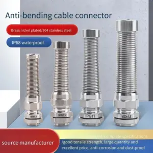 Waterproof Brass Nickel-Plated Anti-Bending Metal Cable Connector Spring-Type Gland M Series for Secure Wire Management