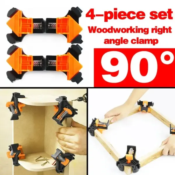 4pcs 90 Degree Corner Clamps for Woodworking, Fast Adjustable Quick Spring Loaded Woodworking Clamps,Cabinets,Photo Framing