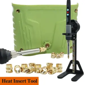 New Brass Heat Set Threaded Insert Manual Implantation Machine 3D Printer Tool Hot Melt Plastic Insertion Nut Soldering Iron Tip