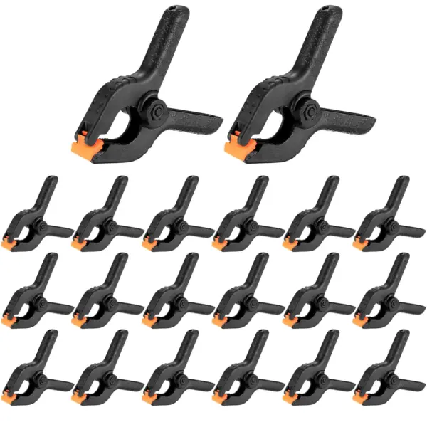 20-Pack 2 Inch Heavy Duty Spring Clamps - Nylon Plastic Grip Clips for Woodworking & Photo Backdrop DIY