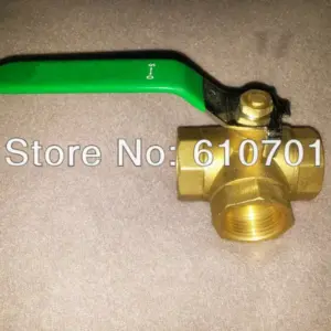 L Type L-Port DN8 1/4"BSPP Female Connection Full Ports Brass Tee Ball Valve Three Way Plumbing Fittings Handle Locking Lever
