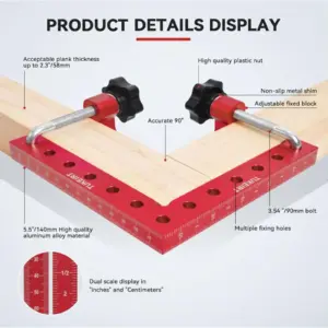 4 Pieces 90 Degree Clamps Easily Install Aluminum Alloy Professional Portable Corner Clamps Woodworking Block for Picture Frame