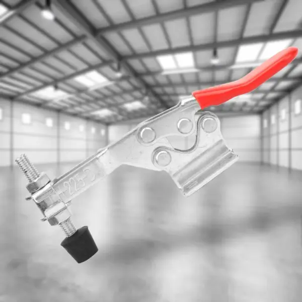 500 lbs Holding Capacity Toggle Clamp 225D / GH-225D Antislip Rubber Pressure Tip Horizontal Large Hold Down Clamp Carbon Steel