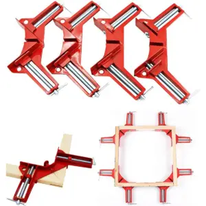 4pcs Right Angle Clamp, 90 Degrees Corner Clamp, Picture Frame Holder, Glass Holder, DIY Woodworking Hand Tools