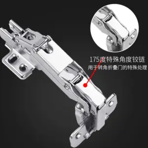 1Pcs 175°Hydraulic Soft Close Hinge, Silent Wide Angle Cabinet Hinges for Wardrobe Door,Heavy Duty Damping Hardware Fittings
