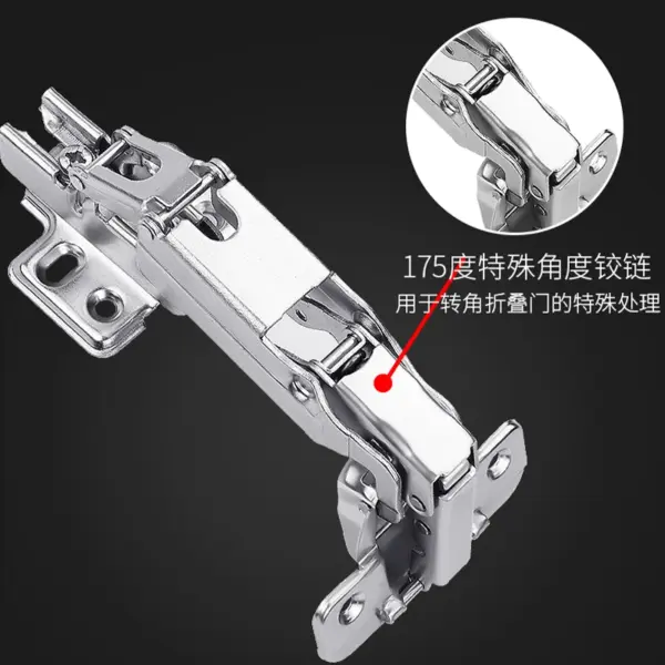 1Pcs 175°Hydraulic Soft Close Hinge, Silent Wide Angle Cabinet Hinges for Wardrobe Door,Heavy Duty Damping Hardware Fittings