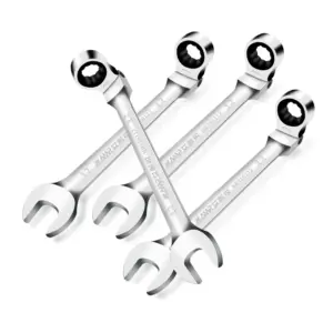 AMR Ratchet Wrench of Keys Spanner Set Hand Tool 72-Tooth Ratcheting Flexible Head Mirror Finish 6mm-32mm Auto and Home Repair