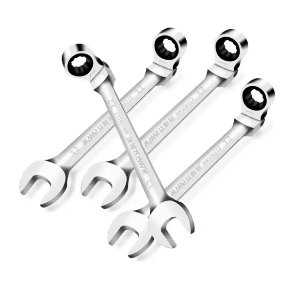AMR Ratchet Wrench of Keys Spanner Set Hand Tool 72-Tooth Ratcheting Flexible Head Mirror Finish 6mm-32mm Auto and Home Repair