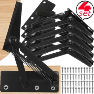 Heavy Duty Spring Hinge Folding Cabinet Drawer Furniture Hinges Cabinet Door Lift Up Top Support Bracket Hardware Repair Tools