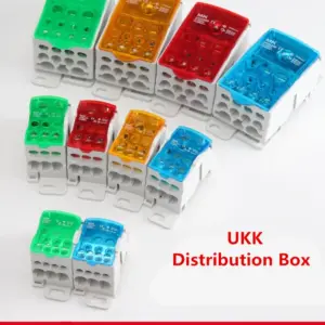 Din Rail Terminal Block UKK 80A/125A/160A/250A/400A Distribution Box One In Several Out Power Wire Electrical Connector Junction