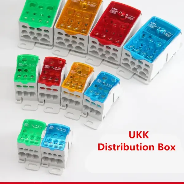 Din Rail Terminal Block UKK 80A/125A/160A/250A/400A Distribution Box One In Several Out Power Wire Electrical Connector Junction