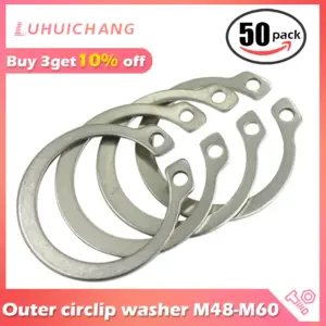 LUHUICHANG M48 M52 M55 M60 Gourd Type Washer 304 Stainless Steel C-type Elastic Ring External Circlip Snap Retaining Washer