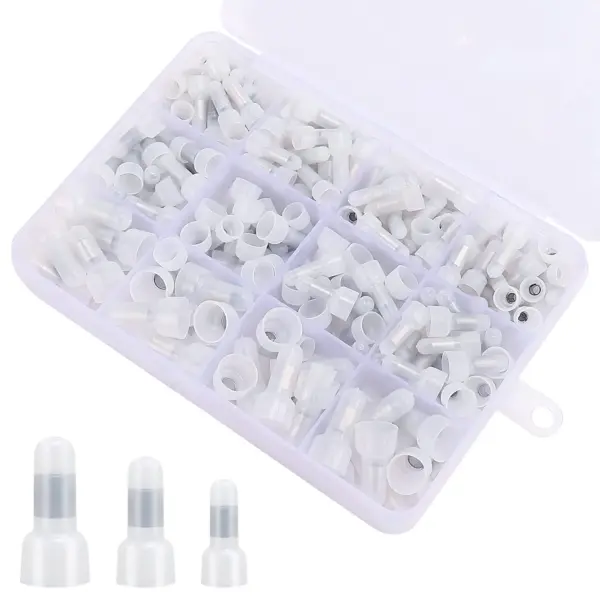 120 Pcs Closed End Crimp Connectors, 22-16/16-14/12-10 Gauge Crimp Cap Kit, Nylon Insulated Closed End Crimp Terminals Connector