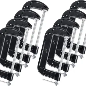 8 Pcs Heavy Duty Steel C Clamp Set, 6 Inch, Cast Iron Frame with T-Handle for Woodworking, Welding, Automotive
