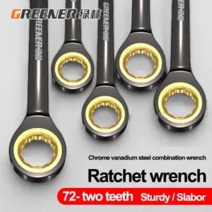 GREENERY Ratcheting Combination Wrench Set 6-30mm Metric Ratchet Wrench 72-Tooth Auto Repair Combination Spanner Mirror Finish
