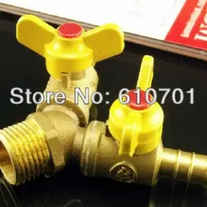 Connection Brass Tee Gas Ball Valve Plumbing Fittings Y Type 1/2"BSPT Male x 10mm Hose Barb Butterfly Handle Water Double Forks