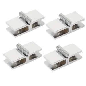 4pcs Shower Glass Door Hinges 180 Degree Double Sided Glass Door Clamp Hinges 5mm - 8mm Glass Furniture Hardware Heavy Duty Hing