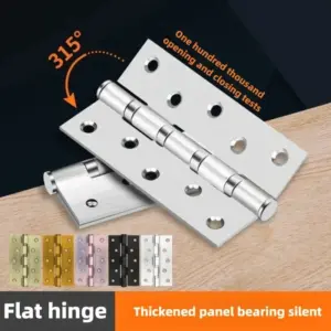 4-Inch Bearing Stainless Steel Mute Door Hinges: 3mm Thick, Heavy-Duty Load-Bearing Hardware for Room Doors & Furniture