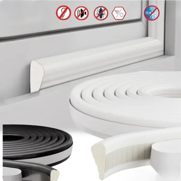 1pc 118.11/196.85inch Window Weather Seal Strip Acoustic Foam Sealing Strip For Door Windows Soundproof Cotton Seal Gap Filler