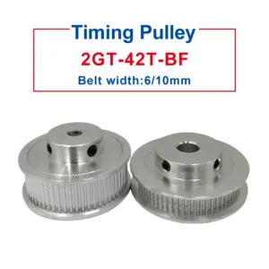 GT2-42Teeth pulley wheel Bore 5/6/6.35/7/8/10/12/12.7 mm BF shape pulley Match with width 6/10mm GT2-timing belt For 3D Printers