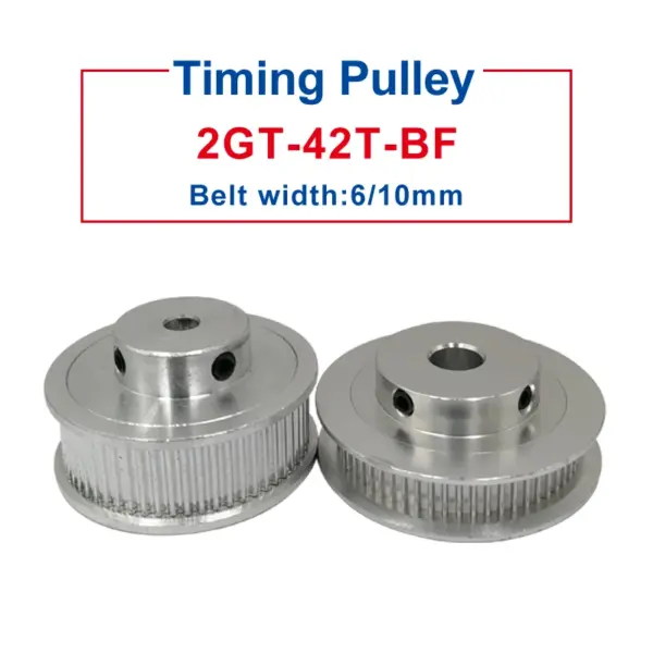 GT2-42Teeth pulley wheel Bore 5/6/6.35/7/8/10/12/12.7 mm BF shape pulley Match with width 6/10mm GT2-timing belt For 3D Printers