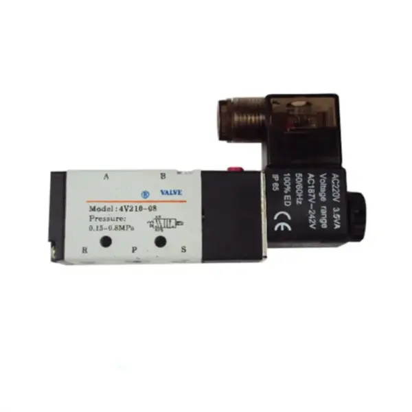 4V210-08 1/4" 5 Way 2 Positions Electric Solenoid Pneumatic Air Control Valve DC 12V/24V AC110V/220V