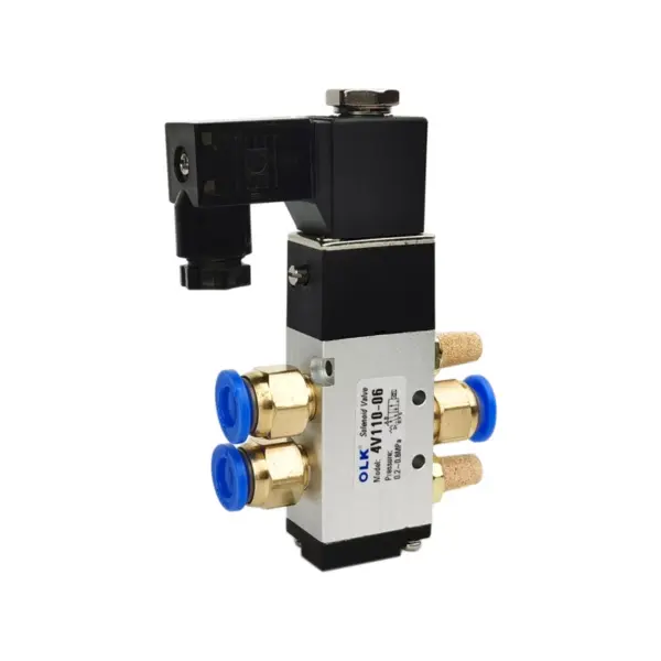 4V110-06 5 Way 2 Position 1/8" Pneumatic Control Solenoid Valve DC 24V DC 12V AC 110V AC220V with 4mm 6mm 8mm Fitting