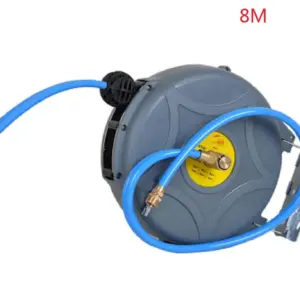 8-10M Water and air mixing double pipe drum winding device Automotive water hose reel, Automatic retractable telescopic winder P