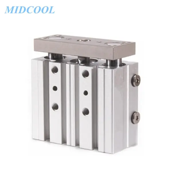 Air Cylinder TC TCM Series 12mm Bore TCM12 Tri-rod Cylinder Pneumatic Cylinder Bronze Bearing With Magnet Double Acting Type