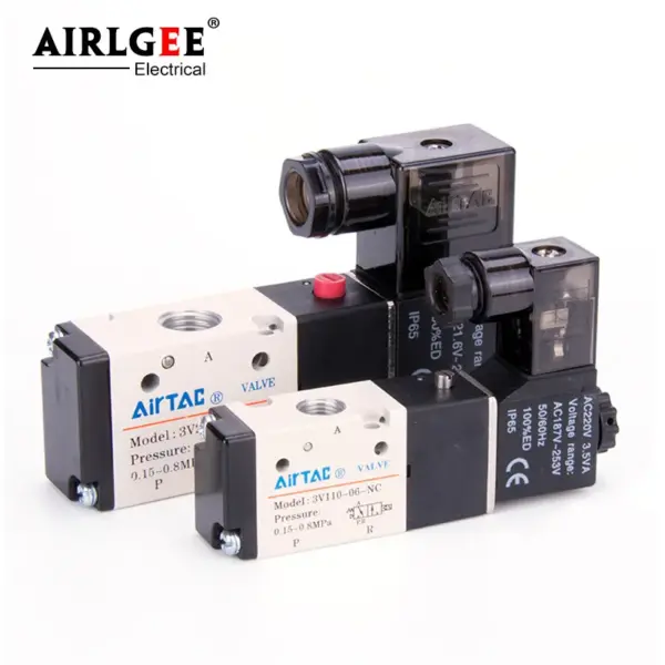 3V110-06 3V210-08 3V310 4M210-08/4M310-10  3Port 2Position  1/4" 1/8" BSP Single Solenoid Pneumatic Air Valve DC24V AC220V
