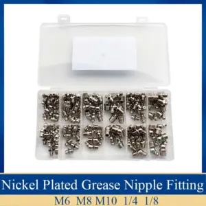 130pcs/set grease nipple fitting Hydraulic Grease Nipples Galvanized Metal Grease Nipple Fitting Assortment Kits