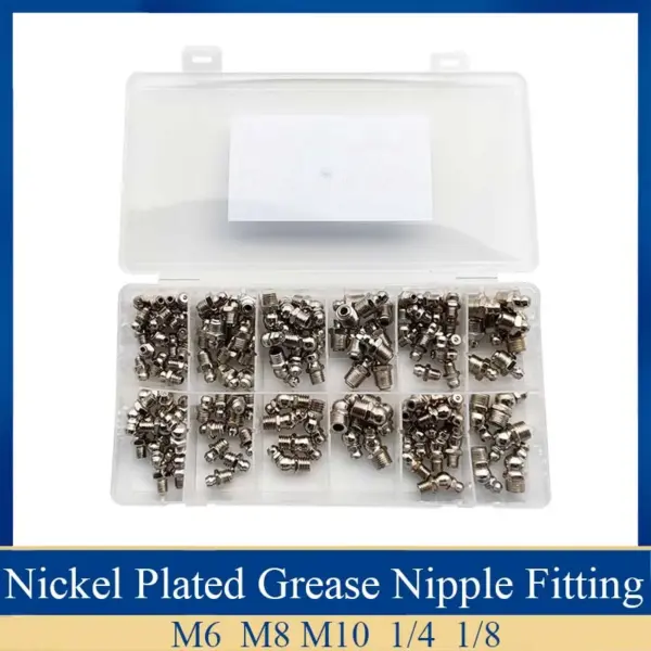 130pcs/set grease nipple fitting Hydraulic Grease Nipples Galvanized Metal Grease Nipple Fitting Assortment Kits