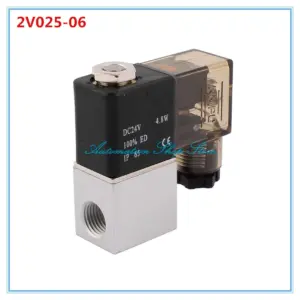 DC12V DC24V AC110V AC220V 2Port 2Pos 1/8" BSP Normally Closed Neutral Electric Pneumatic Solenoid Valve Coil 2V025-06