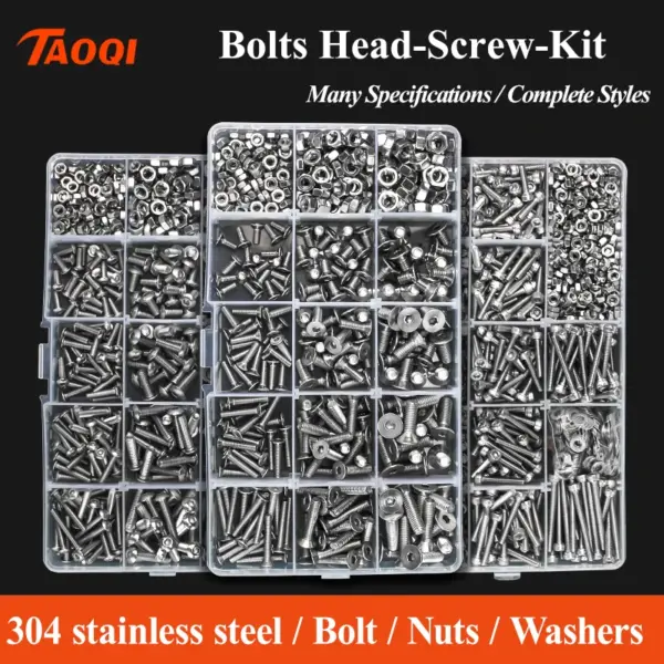 M2 M3 M4 M5 Hex Hexagon Socket Screw Set Stainless Steel Flat Round Cap Head Screw Kit Bolts and Nuts Allen bolts Set