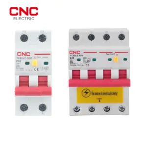 CNC 2P 4P 230V RCBO MCB 30mA Residual Current Circuit Breaker With Over Current And Leakage Protection 6-63A YCB6HLN-63 PLUS