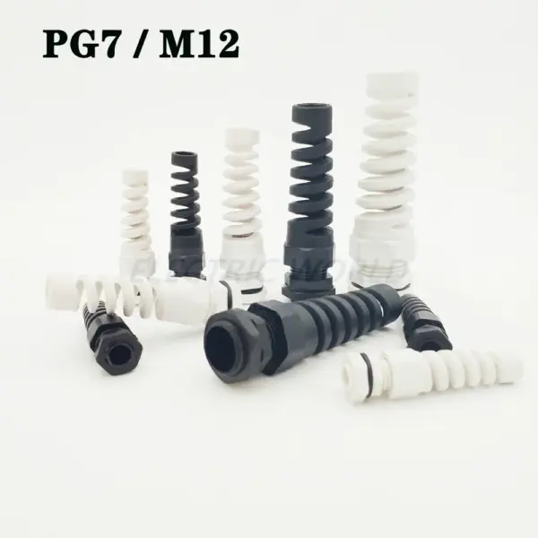 Nylon Cable glands PG7 M12 waterproof cable connectors thread gland rubber wiring conduit IP68 Anti-bending plastic cable sleeve