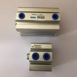 SDA Type Bore 32mm stroke 5/10/20/25/30/40/50/55/60/65/100mm double acting SDA32 compact air pneumatic piston cylinder Female