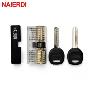 NAIERDI Transparent Locks Combination Practice Locksmith Training Skill Tools Visible Practice Padlock Pick Sets Hardware