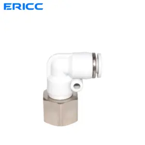 10pcs PLF Internal Thread M5'' 1/8'' 1/4'' 3/8'' 1/2'' - OD 4 6 8 10 12mm Pneumatic Female Elbow Connector Tube Air Push In