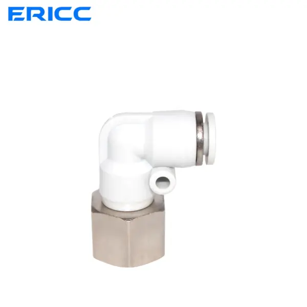 10pcs PLF Internal Thread M5'' 1/8'' 1/4'' 3/8'' 1/2'' - OD 4 6 8 10 12mm Pneumatic Female Elbow Connector Tube Air Push In