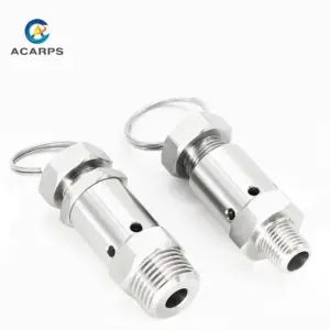 1/4" 1/2" Stainless Steel Sanitary Adjustable Air Release Pressure Relief Safety Valve Exhaust Homebrew Air Compressor