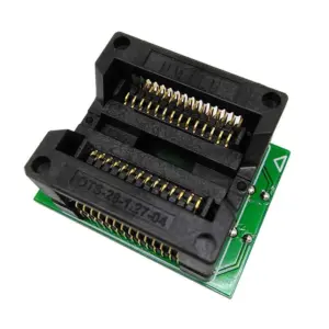 SOP28/SOIC28/SO28 ICsocket Pitch1.27 IC width7.5 to DIP28 IC programming test socket with ZIF adapter High/Low-Temp 30V 50mΩ
