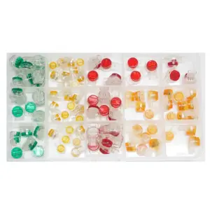100 x Waterproof Mix Orange Red Green Button Cable UY Butt Splice Connectors