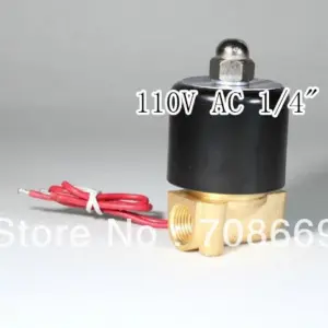 110V AC 1/4" Electric Solenoid Valve Water Air N/C Gas Water Air 2W025-08