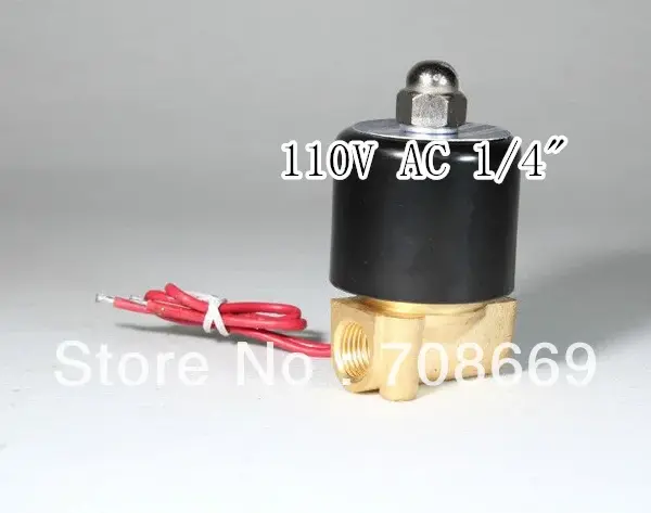 110V AC 1/4" Electric Solenoid Valve Water Air N/C Gas Water Air 2W025-08